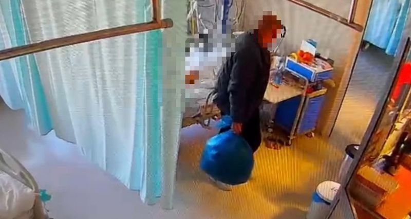 Odwiedzał żonę w szpitalu. Kamery nagrały, co zrobił