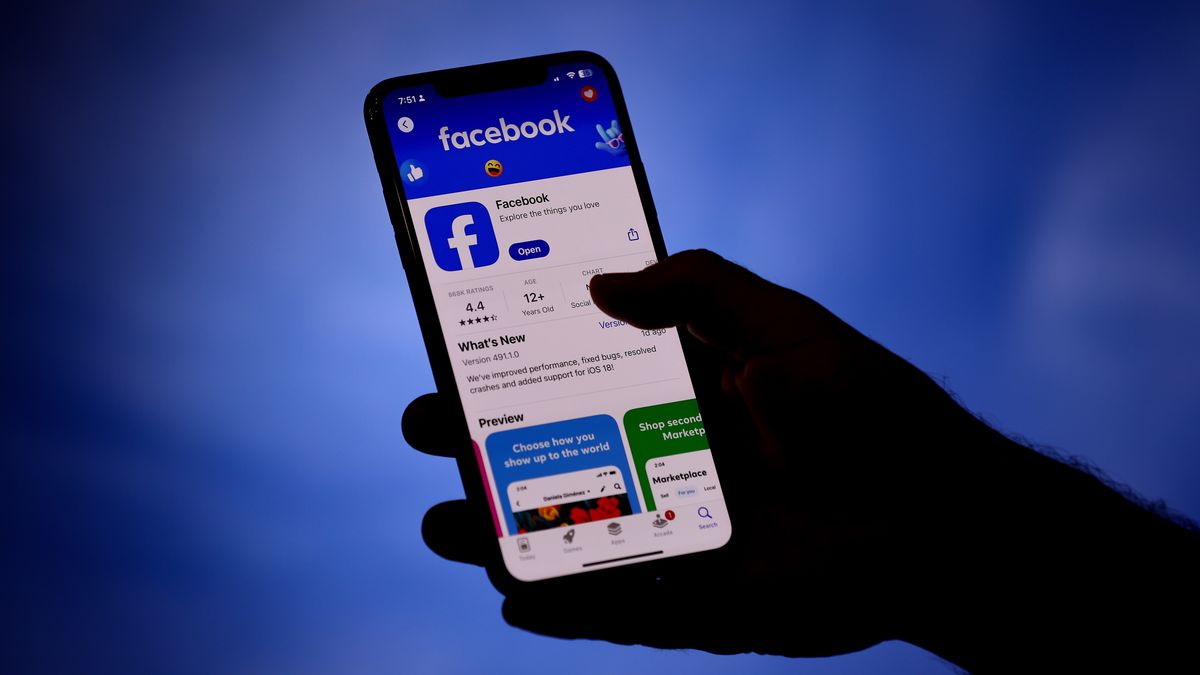 The Facebook application in the Apple App store arranged on a smartphone in Sydney, Australia, on Thursday, Nov. 28, 2024. Australia's controversial new law barring under-16s from social media is one of the toughest crackdowns yet on platforms including Facebook and TikTok as governments worldwide grasp for ways to protect children from harmful content. Photographer: Brendon Thorne/Bloomberg via Getty Images