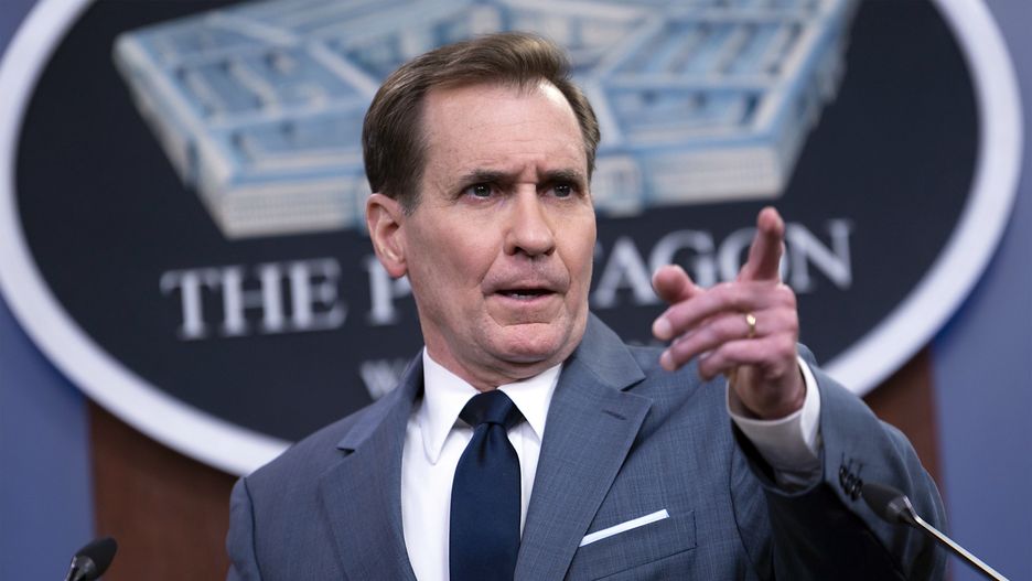 Pentagon Announces More U.S. Troops Deployed to NATO
February 23, 2022, Arlington, VA, United States of America: Pentagon Press Secretary John Kirby responds to a question during a press briefing at the Pentagon, February 23, 2022 in Arlington, Virginia.,Image: 664518814, License: Rights-managed, Restrictions: , Model Release: no, Credit line: Lisa Ferdinando/Dod / Zuma Press / Forum
Lisa Ferdinando/Dod / Zuma Press / Forum
John, Kirby, press, secretary, spokesman, conference, media, news, briefing, reporters, photographers, cameras, television, Pentagon, military, armed, forces, Ukraine, Russia, crisis, NATO, Ukrainian, defence, defense, maskless, COVID-19, coronavirus, pandemic, politics, politician, political, Arlington, Virginia, Washington, USA, America, United, States, American, standing, stands, indoors, inside, diplomacy, international, relations, foreign, policy, strategic, partnership, affairs, portrait, half-length, horizontal, DOD, zho, handout, public, domain, ho, zhandout, John.Kirby_20220223_111.jpg, Press, 20220223_zaa_p138_009.jpg