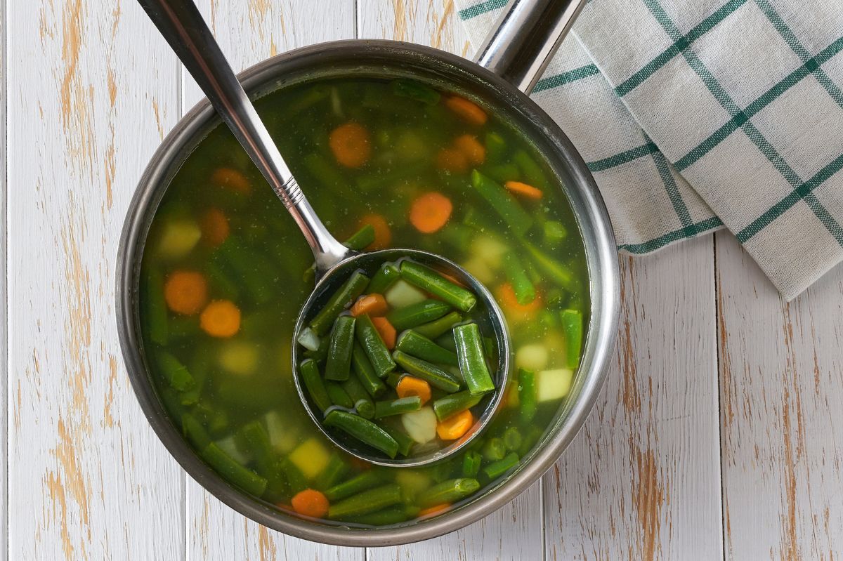 Green beans are an excellent ingredient in spring soup.