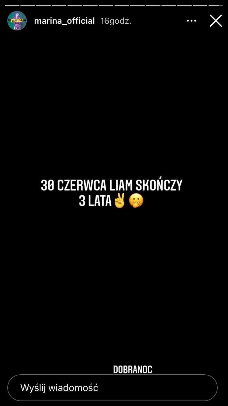 Instastory Mariny Łuczenko