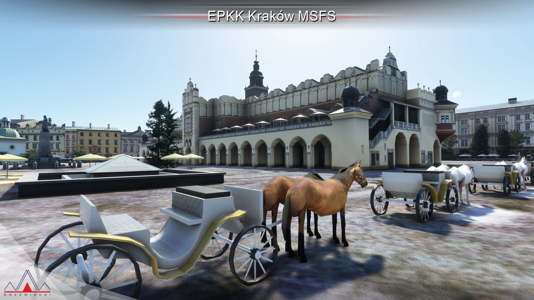 Kraków w Microsoft Flight Simulator.