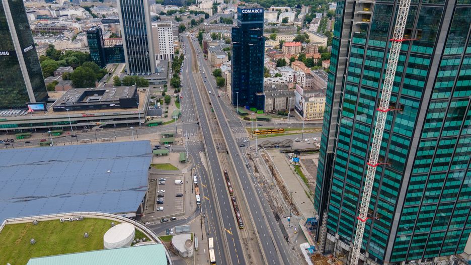 Warszawa. Modernizacja al. Jana Pawła II (fot. Zarząd Dróg Miejskich)