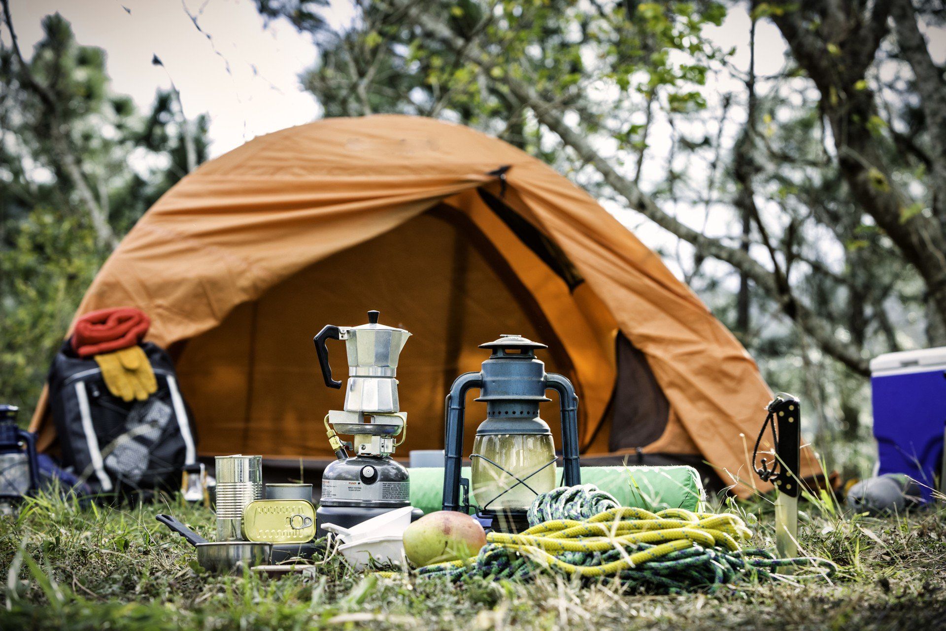 Equipment and accessories for mountain hiking in the wilderness