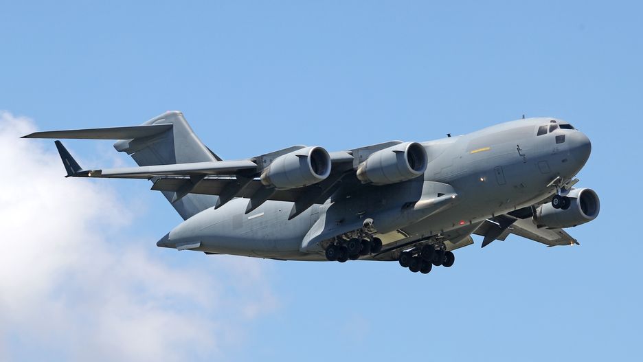 Boeing C-17 Globemaster III of the United Arab Emirates Air Force landing at Barcelona airport, in Barcelona, on 25th June 2022. Photo: Joan Valls/Urbanandsport /NurPhoto
 -- (Photo by Urbanandsport/NurPhoto via Getty Images)