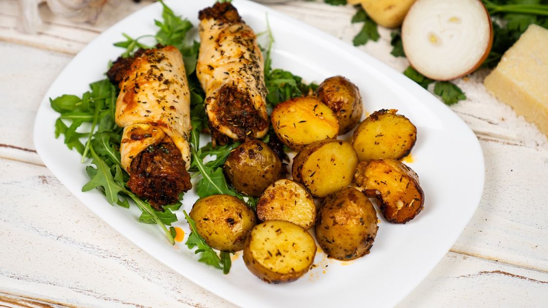 Roladki z kurczaka z ziemniakami