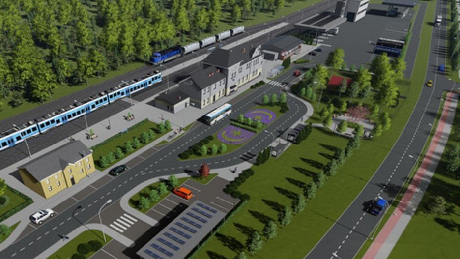 Centrum Przesiadkowe przy dworcu kolejowym w Tarnobrzegu.