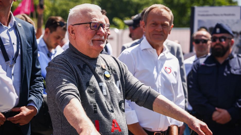 Marsz 4 czerwca04.06.2023 Warszawa Marsz Wolnosci 
fot Beata Zawrzel/REPORTER
n/z: Lech Walesa, Donald TuskBeata Zawrzel/REPORTER