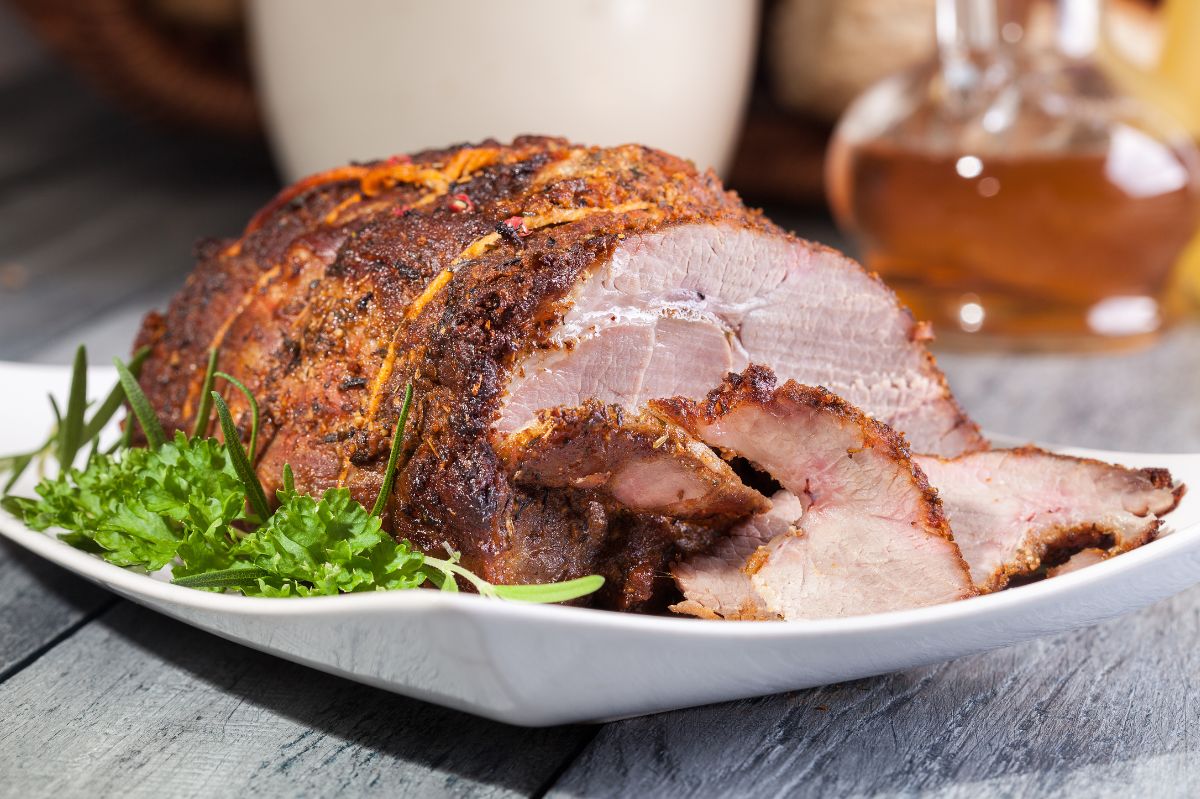 Roasted pork neck for the holidays. Delicious and juicy.