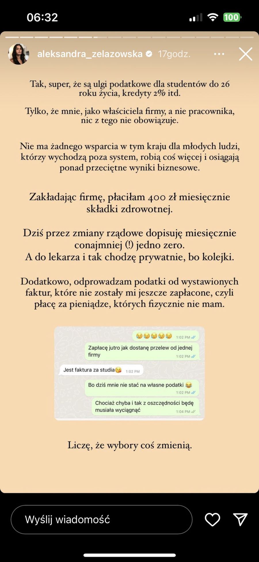 Influencerce nie podoba się składka zdrowotna uzależniona od dochodu