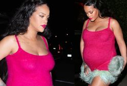 Ciężarna Rihanna w kusej sukience i na szpilkach. Nie rezygnuje z seksapilu