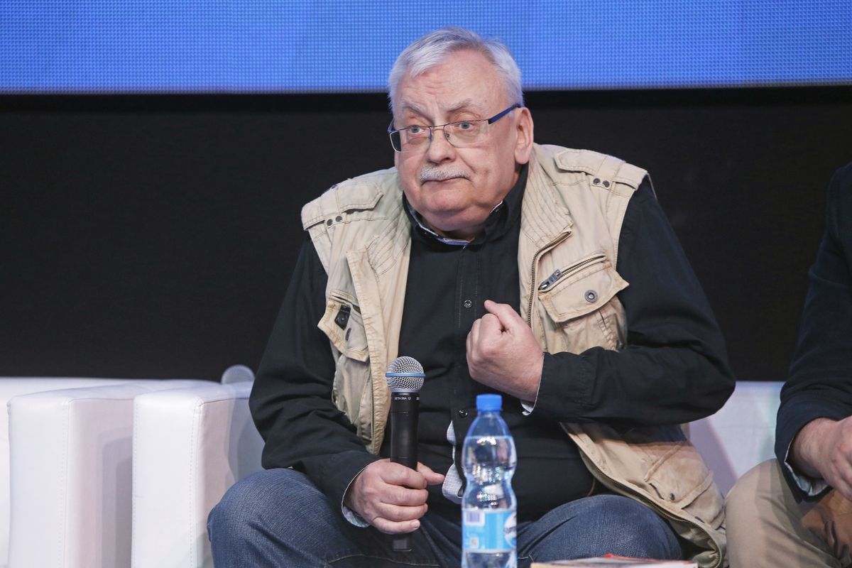 Andrzej Sapkowski na warszawskim Comic Conie w kwietniu 2018 r.