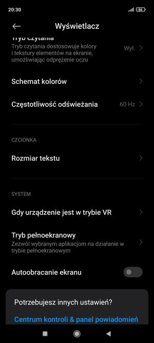 Redmi Note 10 5G ekran ustawienia