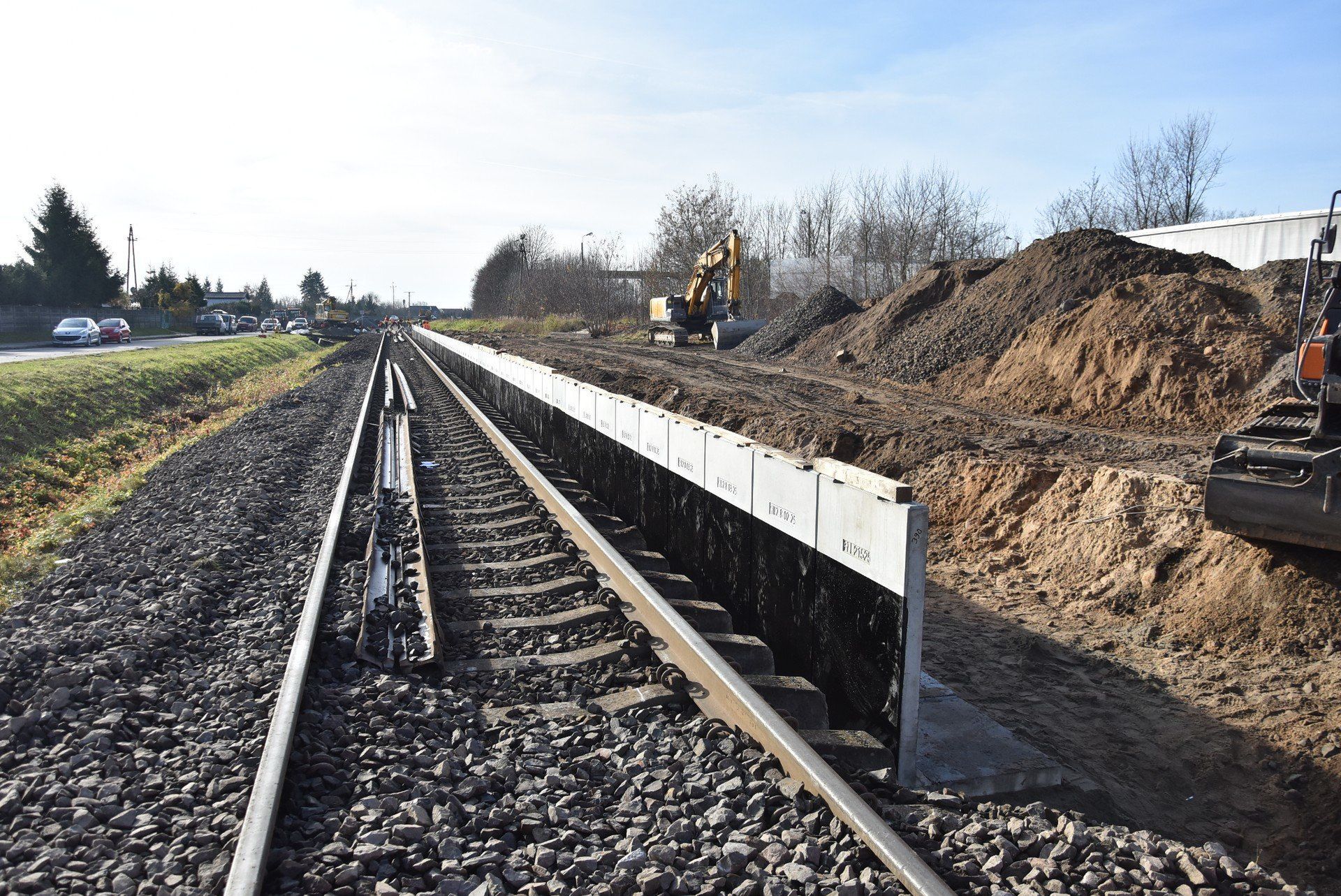 Ściana nowopowstającego przystanku Wągrowiec Południe