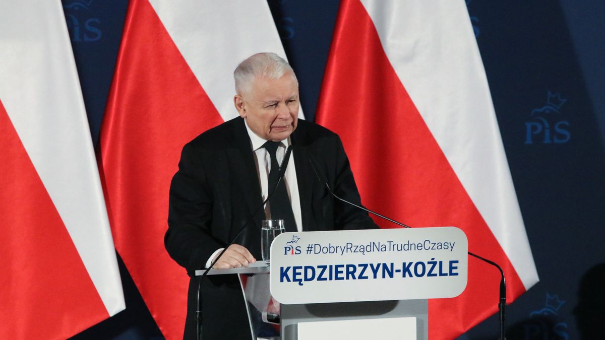 Na zdjęciu Jarosław Kaczyński w Kędzierzynie-Koźlu