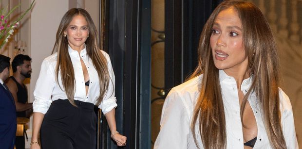 57-letnia Jennifer Lopez podbija Mediolan z BIUSTEM NA WIERZCHU. Diwa pełną gębą? (ZDJĘCIA)