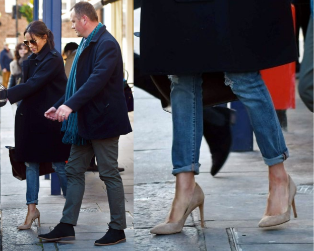 Ciężarna Meghan Markle w podartych jeansach i wysokich szpilkach podbija Londyn (FOTO) 