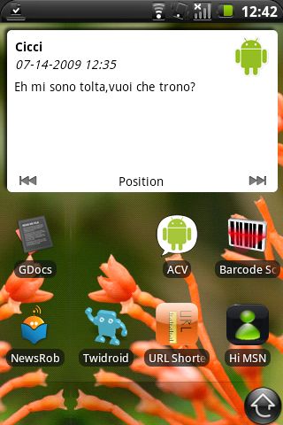 SMS-owy widget dla Androida