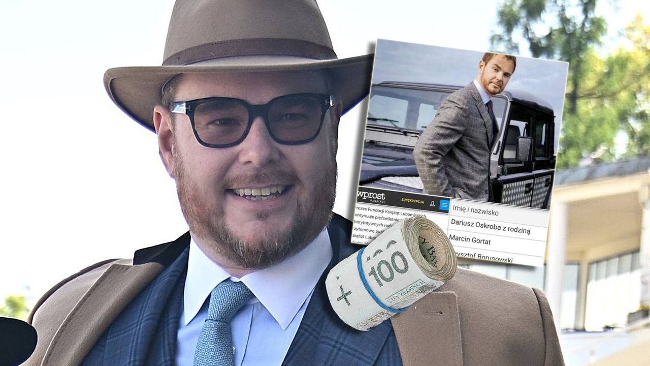 Książę Lubomirski pręży finansowe muskuły i pokazuje zgromadzony kapitał. Ma wiadomość do rodaków: "Praca!"