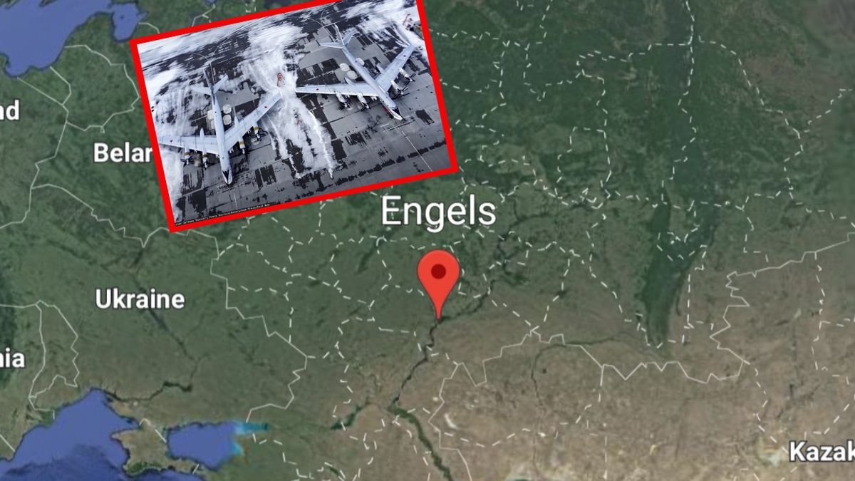 Baza lotnicza Engels-2 znajduje się około 800 km od lini frontu w Ukrainie