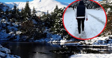 Morskie Oko w listopadzie. Zwrócili uwagę na buty