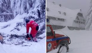 Ewakuacja dzieci w górach. Po drodze śnieg i powalone drzewa