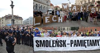 Tak wyglądała 87 (!) miesięcznica smoleńska. 2 tysiące "wyznawców" kontra 2,5 tysiąca kontrmanifestantów!