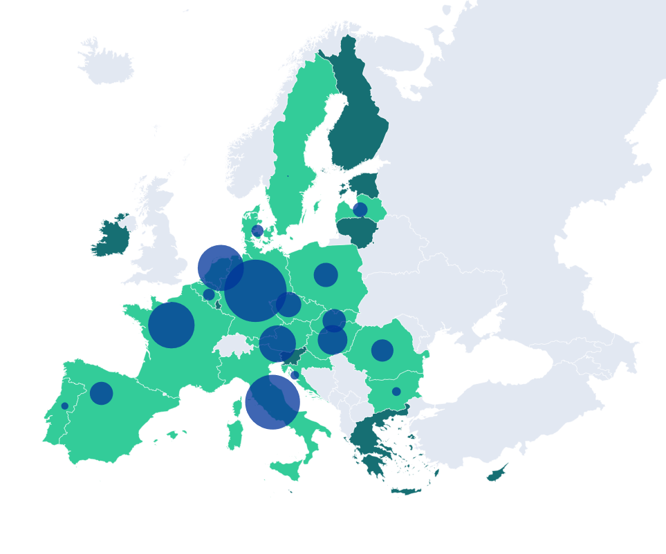 Zdolność magazynowania gazu i poziom napełnienia magazynów w państwach UE(stan na dzień 17 października 2022 r.)