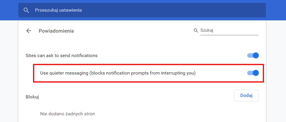 Po aktywacji flagi, trzeba jeszcze zajrzeć do ustawień.
