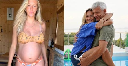 Wtulona w męża Aleksandra Żebrowska dzieli się ważnym spostrzeżeniem: "W każdej ciąży tyłam 20-25 kg". Ile teraz pokazuje jej waga?