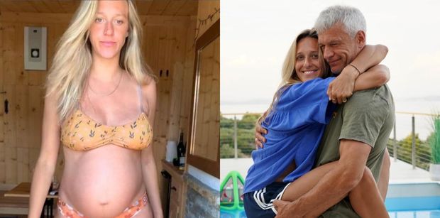 Wtulona w męża Aleksandra Żebrowska dzieli się ważnym spostrzeżeniem: "W każdej ciąży tyłam 20-25 kg". Ile teraz pokazuje jej waga?