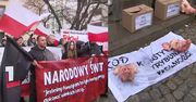Kontrmanifestacja narodowców: Przynieśli... świńskie łby!