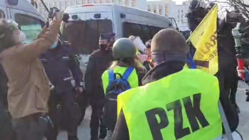 Podczas niedzielnego protestu zatrzymano dwie osoby 