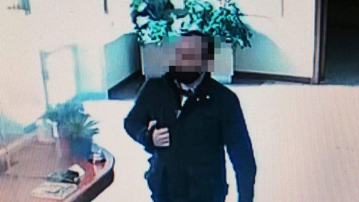 Złodziejaszek uchwycony przez kamery monitoringu