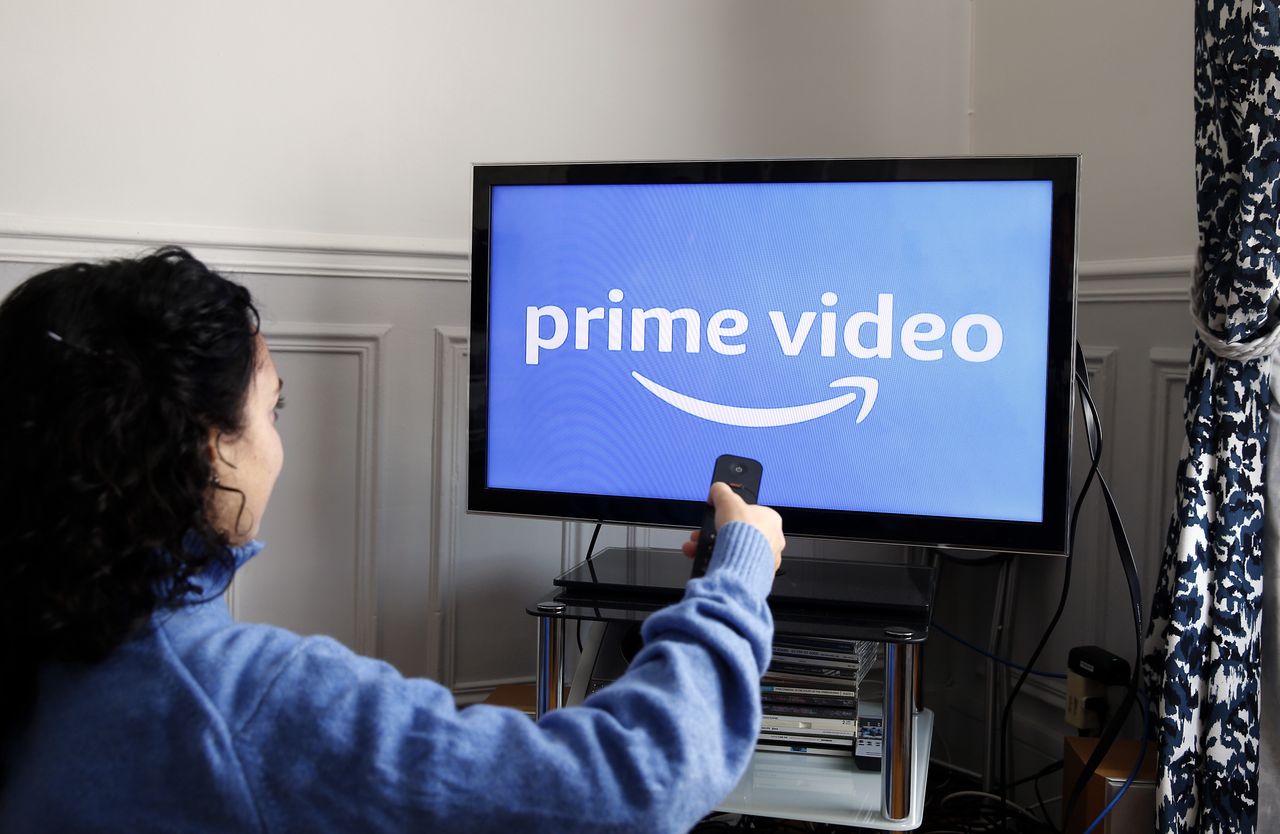 PARIS, FRANCE - NOVEMBER 20: In this photo illustration, the Amazon Prime video media service provider's logo is displayed on the screen of a television on November 20, 2019 in Paris, France. Amazon Prime video is a major player in streaming as its competitors, Disney, Netflix, Disney +, HBO and Apple TV. (Photo by Chesnot/Getty Images)