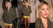 Anja Rubik odsłania nogi w kanarkowej mini podczas pokazu YSL na Fashion Weeku w Paryżu (ZDJĘCIA)