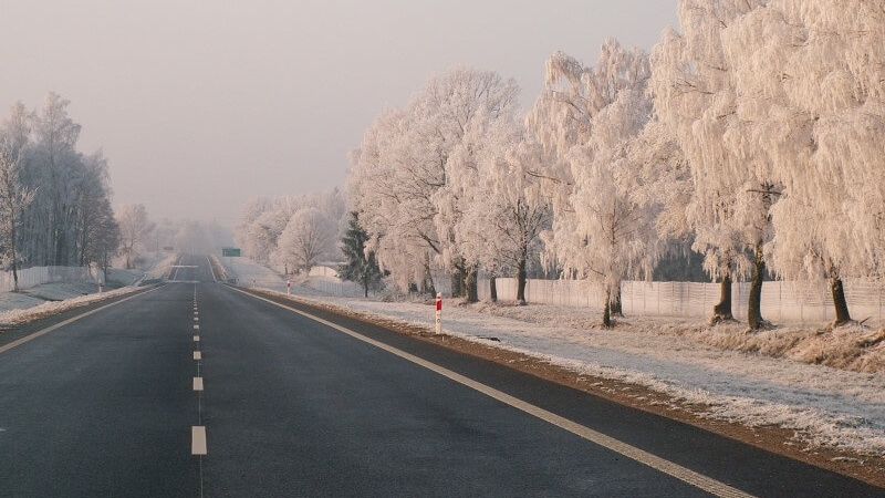 droga krajowa śnieg mróz odśnieżone