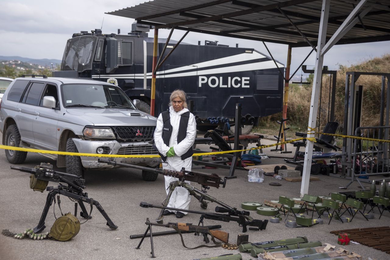 An arsenal secured by the Kosovo police