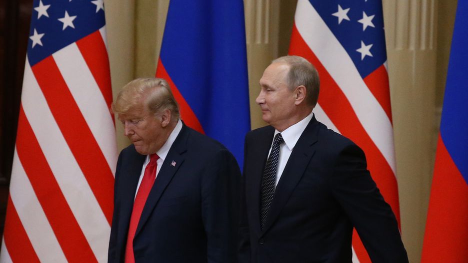 U.S. President Donald Trump meets Russian President Vladimir Putin in Helsinki
HELSINKI, FINLAND - JULY 16: (RUSSIA-OUT) U.S. President Donald Trump (L) and Russian President Vladimir Putin arrive for a joint press conference after their summit on July 16, 2018 in Helsinki, Finland. The two leaders met one-on-one and discussed a range of issues including Russian meddling in the 2016 U.S election. (Photo by Mikhail Svetlov/Getty Images)
Mikhail Svetlov