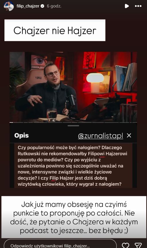Filip Chajzer wściekł się na Żurnalistę