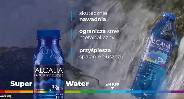 Wyniki badań w wnowej reklamie wody Alcalia