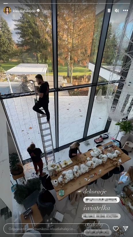 Klaudia Halejcio udekorowała willę na święta