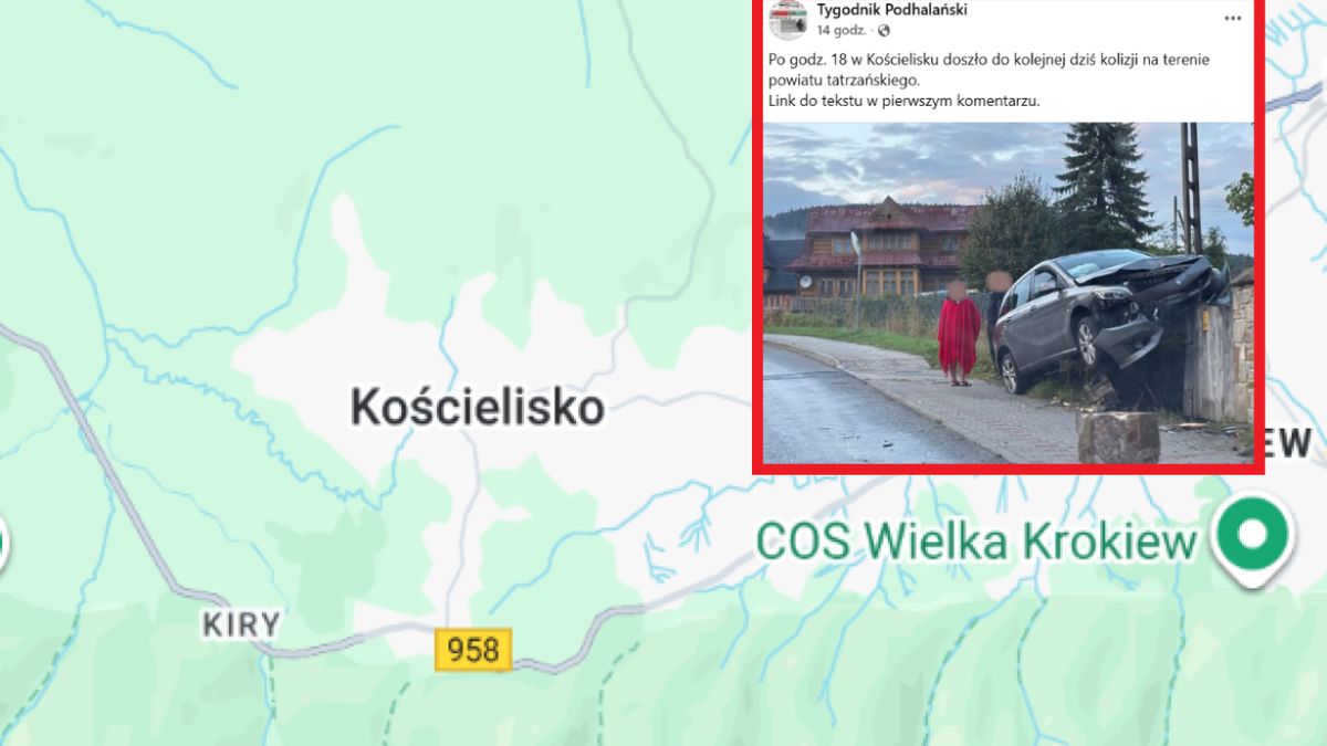 Groźne zdarzenie w Kościelisku. Kierowca uderzył w płot