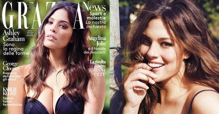 Ściśnięty biust Ashley Graham na nowej okładce