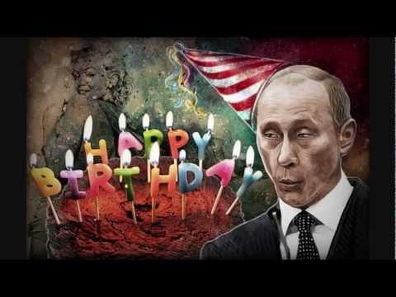 Tort urodzinowy dla Putina i protest przed ambasadą