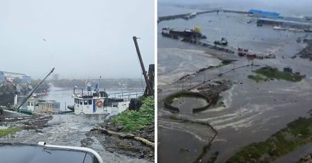Tsunami uderza w Siewiero-Kurilsk. Fale mają 5 metrów