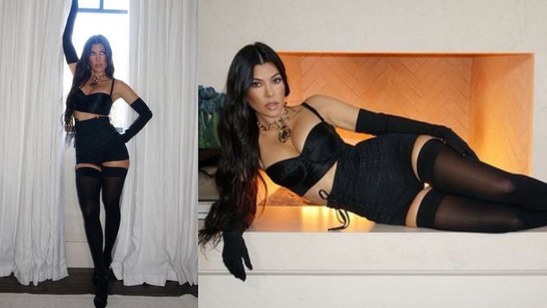 41-letnia Kourtney Kardashian pozuje w zmysłowej bieliźnie z nowej kolekcji Dolce&Gabbana (ZDJĘCIA)