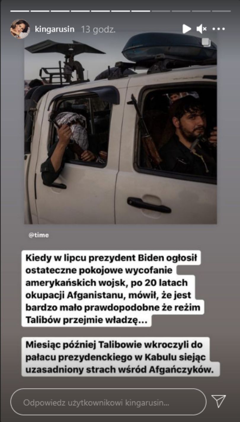 Kinga Rusin komentuje wydarzenia w Afganistanie