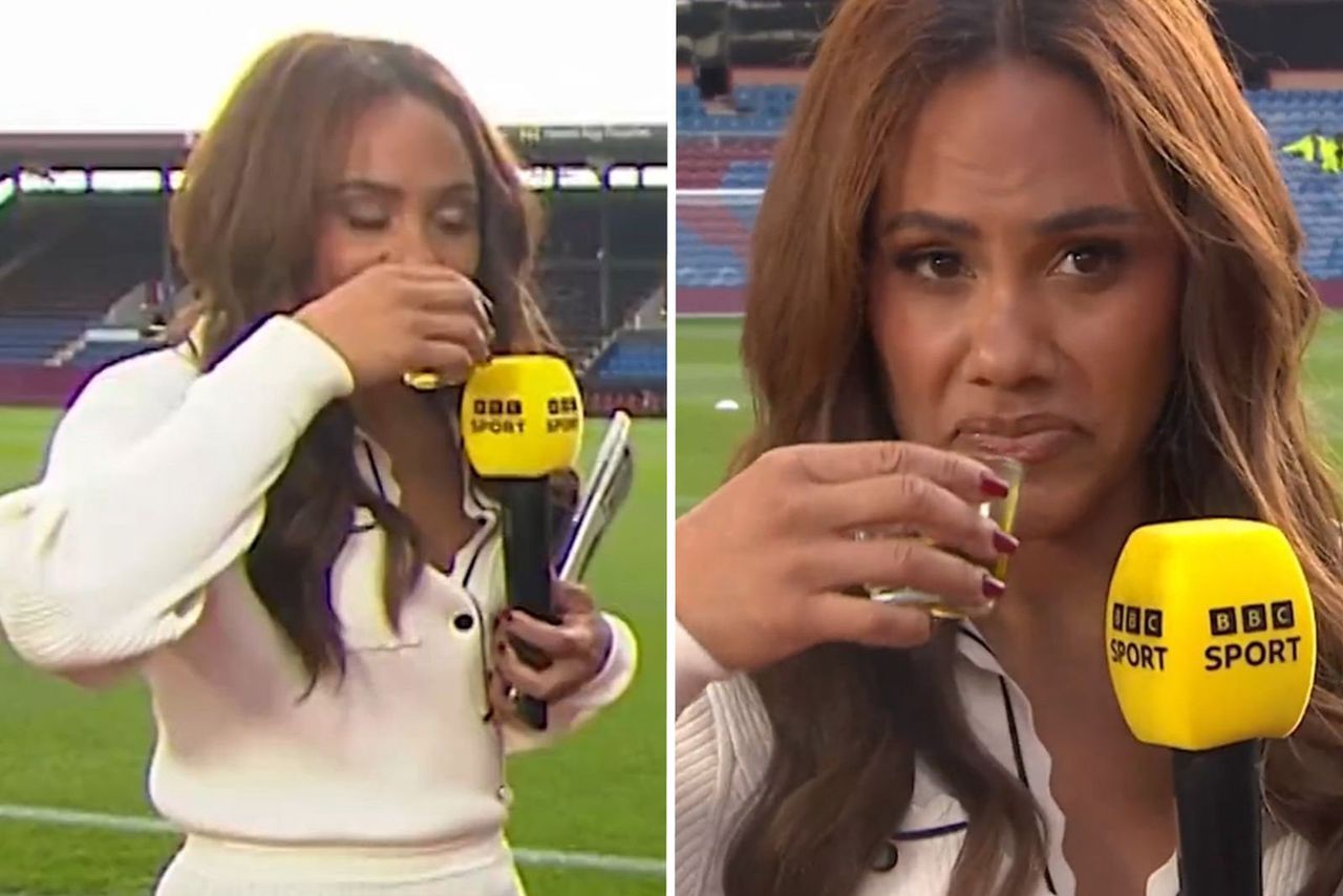 Alex Scott's reaction to a drink straight from Burnley.