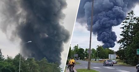 Eksplozje i pożar pod Łodzią. Strażacy walczyli z ogniem kilka godzin